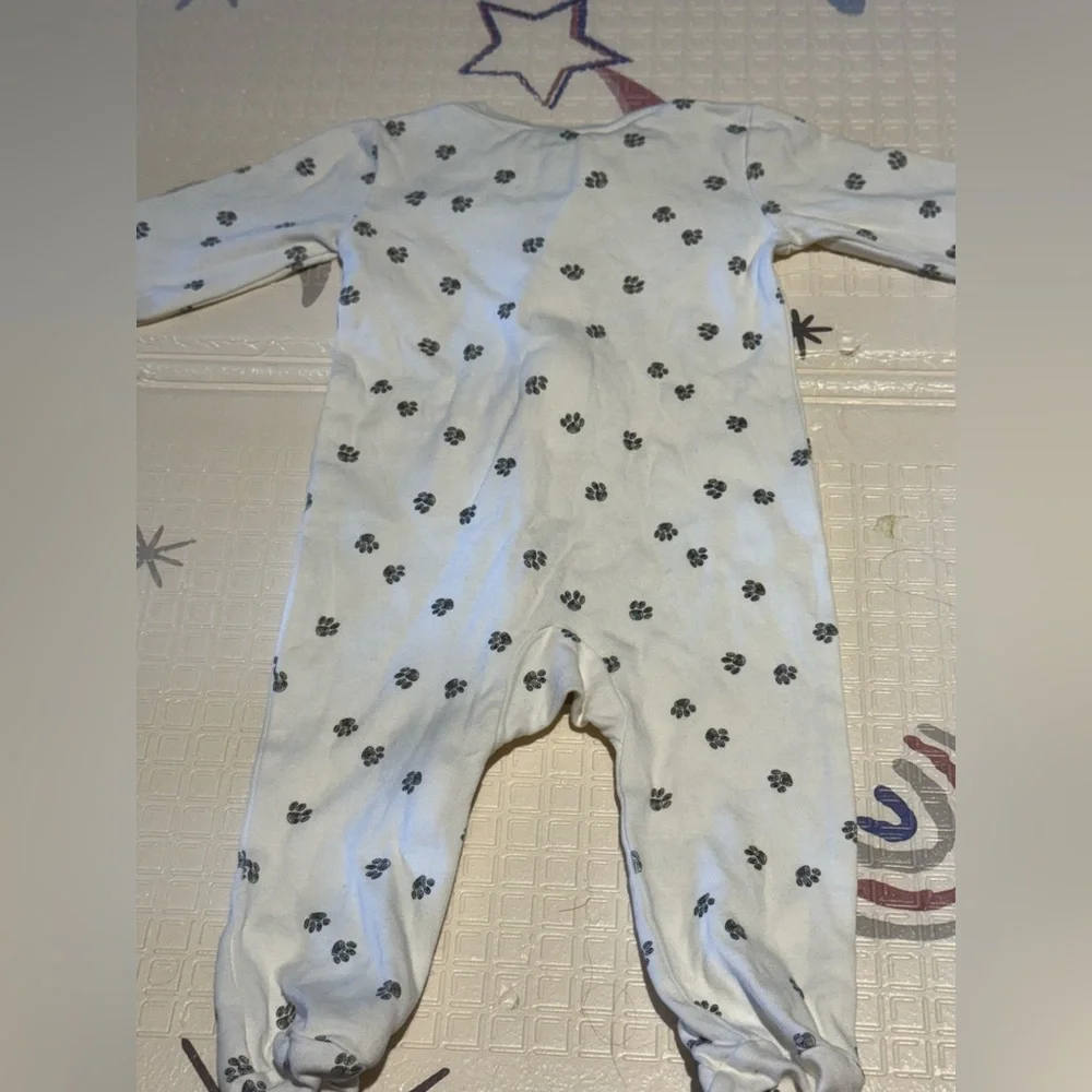 Like new Carters Unisex Baby Kitten Cat Footprint 2-Wat Zip Sleep & Play Pajamas